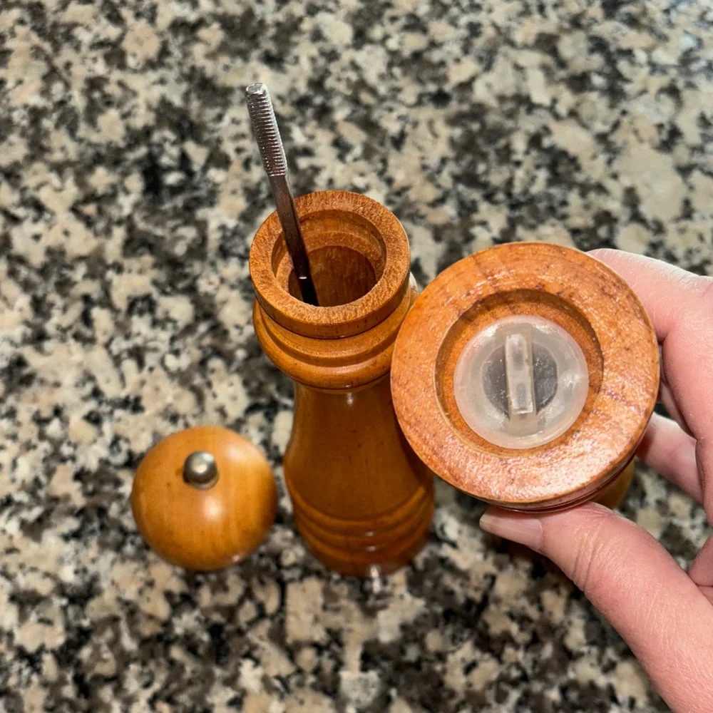 MCM Wooden Salt Shaker and Pepper Mill Grinder Set 8” tall